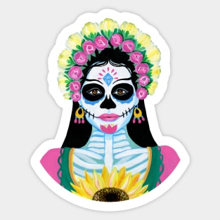 Day of the Dead Sugar Skull Girl Sticker